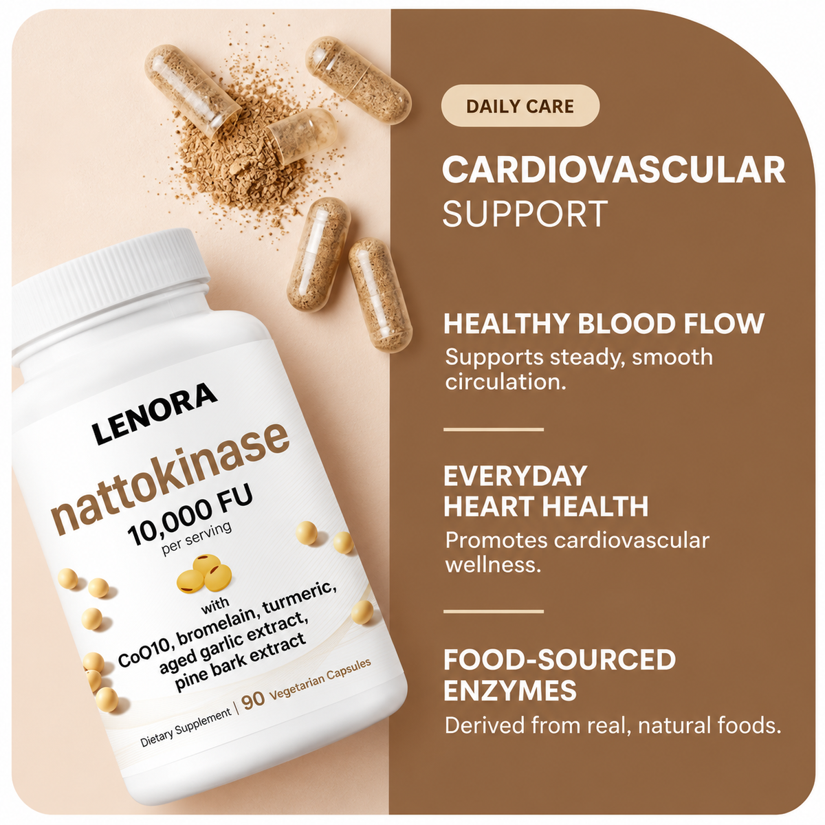 10,000 FU Nattokinase — The Potency Level Research-Minded Buyers Actually Look For Steady Circulation • Traditional Japanese Origin • Third-Party Tested